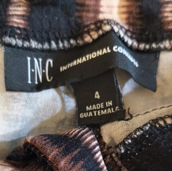 INC International Concepts Women's Black and Brown Striped Shorts - Picture 2 of 3